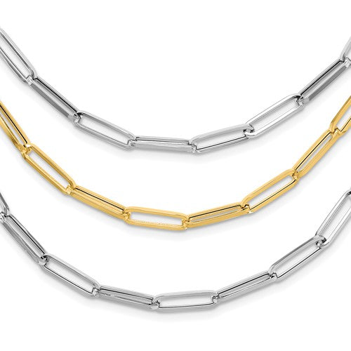 14k-two-tone-polished-fancy-link-necklace-SolomonJeweler-Wichita-KS-CustomJewelry