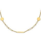 14k-polished-paperclip-link-with-circles-and-bars-18in-necklace-SolomonJeweler-Wichita-KS-CustomJewelry