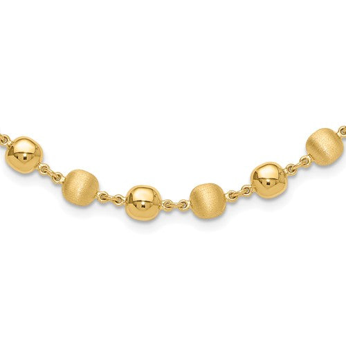 14k-polished-and-satin-puffed-circles-necklace-SolomonJeweler-Wichita-KS-CustomJewelry