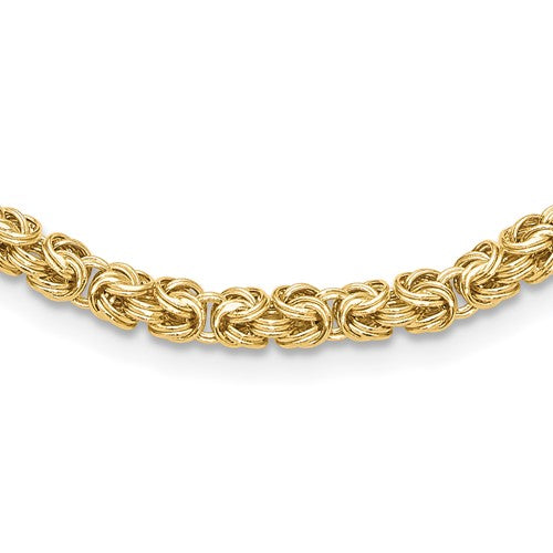 14k-polished-fancy-byzantine-link-necklace-SolomonJeweler-Wichita-KS-CustomJewelry