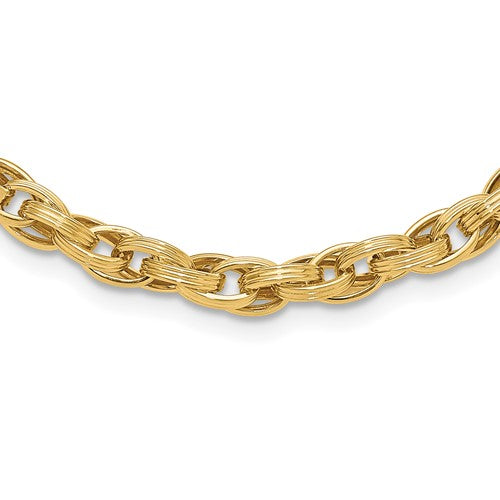 14k-polished-grooved-fancy-oval-link-necklace-SolomonJeweler-Wichita-KS-CustomJewelry