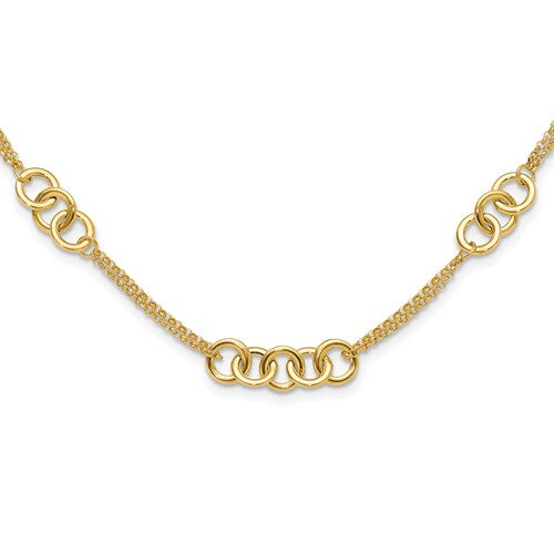 14k-polished-2-strand-linked-circle-necklace-SolomonJeweler-Wichita-KS-CustomJewelry