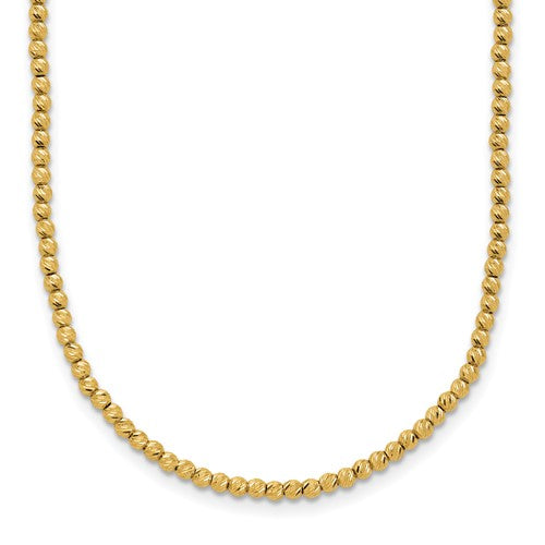 14k-polished-and-diamond-cut-beaded-18in-necklace-SolomonJeweler-Wichita-KS-CustomJewelry