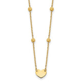 14k-polished-and-diamond-cut-heart-and-beads-plus-2in-ext-necklace-SolomonJeweler-Wichita-KS-CustomJewelry