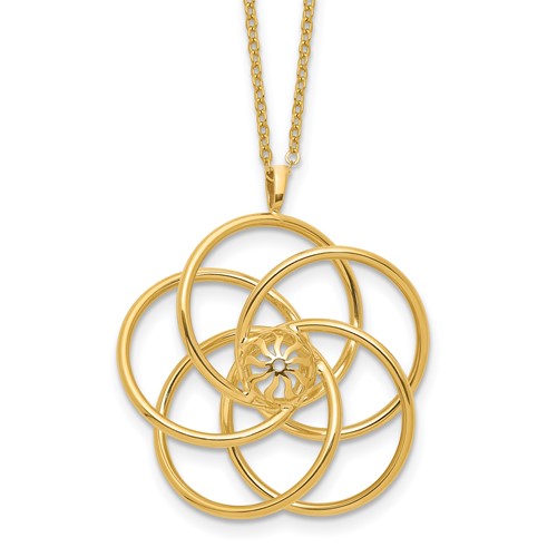 14k-polished-floral-pendant-17in-necklace-SolomonJeweler-Wichita-KS-CustomJewelry