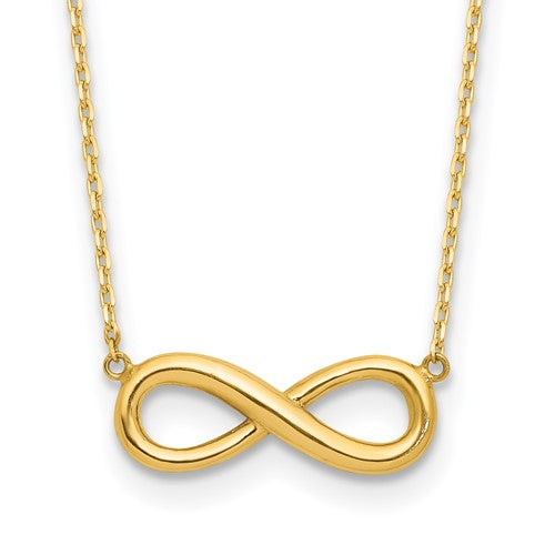 14k-polished-infinity-16-5in-with-1in-ext-necklace-SolomonJeweler-Wichita-KS-CustomJewelry