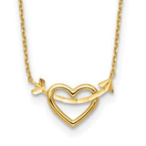 14k-polished-heart-with-arrow-18in-with-2in-ext-necklace-SolomonJeweler-Wichita-KS-CustomJewelry