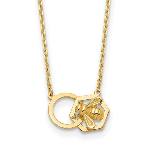 14k-polished-bee-necklace-SolomonJeweler-Wichita-KS-CustomJewelry