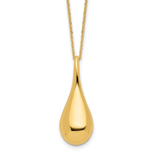 14k-polished-hollow-teardrop-18in-necklace-SolomonJeweler-Wichita-KS-CustomJewelry