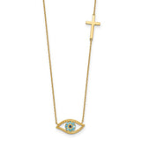 14k-polished-cz-evil-eye-and-cross-18in-with-2in-ext-necklace-SolomonJeweler-Wichita-KS-CustomJewelry
