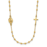 14k-polished-miraculous-medal-and-cross-rosary-design-necklace-SolomonJeweler-Wichita-KS-CustomJewelry