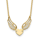 14k-polished-wings-and-heart-17in-necklace-SolomonJeweler-Wichita-KS-CustomJewelry