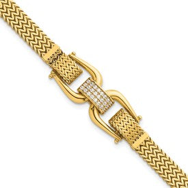 14k-polished-fancy-link-w-cz-7-5in-bracelet-SolomonJeweler-Wichita-KS-CustomJewelry