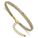 14k-two-tone-textured-woven-flexible-w-1-25-inch-ext-bangle-bracelet-SolomonJeweler-Wichita-KS-CustomJewelry