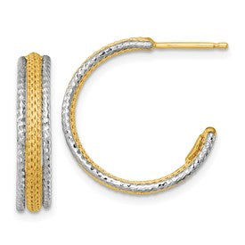 14k-two-tone-textured-woven-4mm-j-hoop-post-earrings-SolomonJeweler-Wichita-KS-CustomJewelry