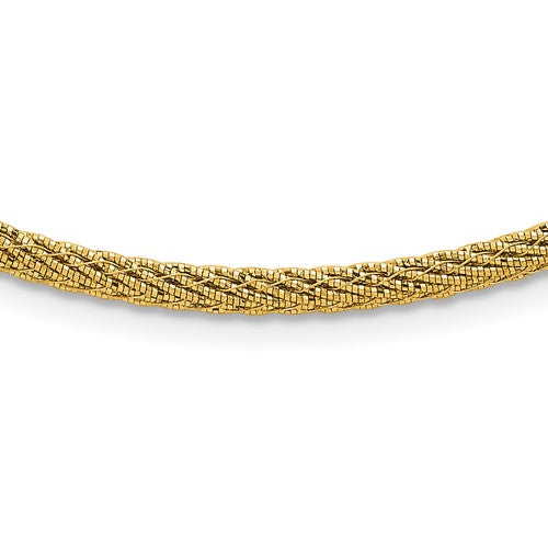 14k-polished-and-d-c-round-woven-wire-17in-necklace-SolomonJeweler-Wichita-KS-CustomJewelry
