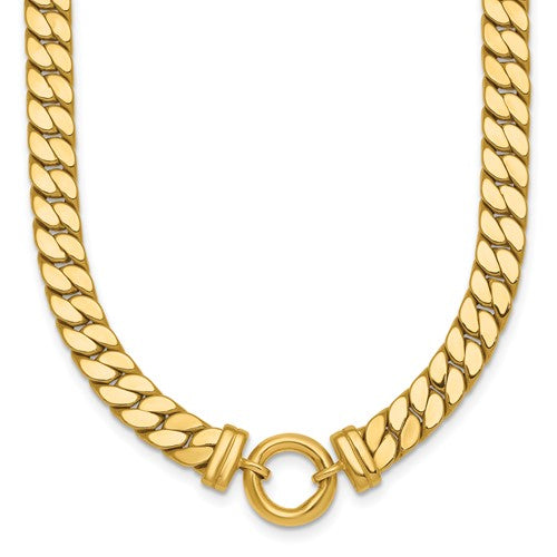 14k-polished-18in-curb-link-with-circle-element-necklace-SolomonJeweler-Wichita-KS-CustomJewelry