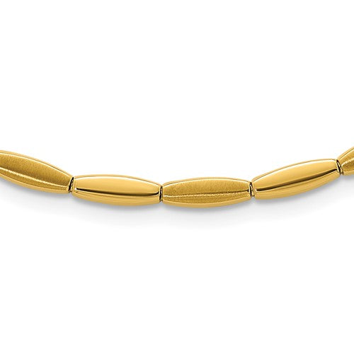 14k-brushed-and-polished-fancy-bar-link-4mm-necklace-SolomonJeweler-Wichita-KS-CustomJewelry