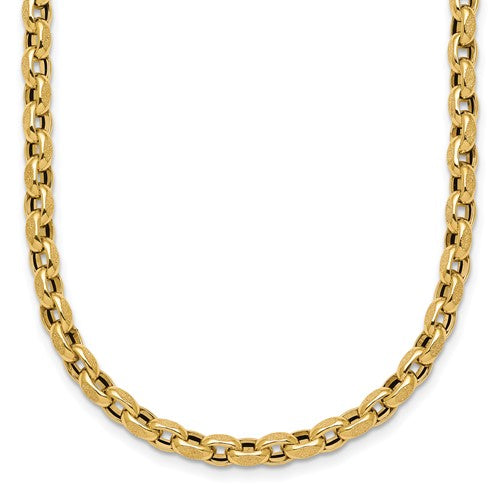 14k-polished-17-25in-fancy-textured-open-link-necklace-SolomonJeweler-Wichita-KS-CustomJewelry