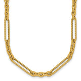 14k-polished-and-textured-18in-fancy-link-toggle-necklace-SolomonJeweler-Wichita-KS-CustomJewelry