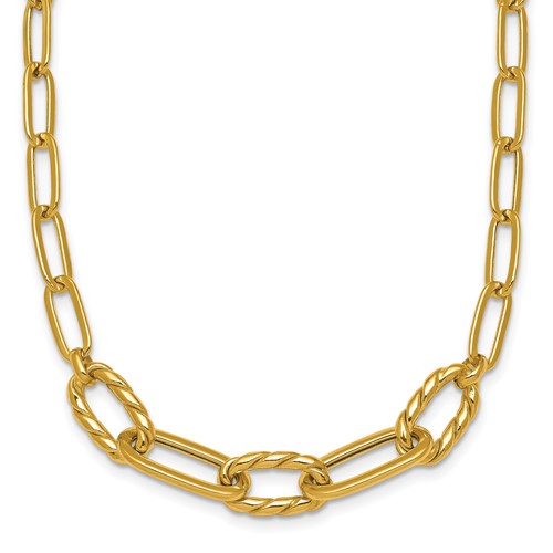 14k-polished-fancy-18in-paperclip-necklace-SolomonJeweler-Wichita-KS-CustomJewelry
