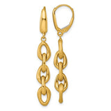 14k-polished-and-brushed-chain-leverback-dangle-earrings-SolomonJeweler-Wichita-KS-CustomJewelry