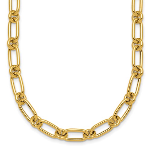 14k-polished-oval-and-circle-link-18in-necklace-SolomonJeweler-Wichita-KS-CustomJewelry