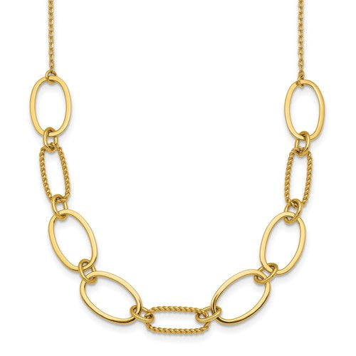 14k-polished-and-twisted-oval-link-9-5mm-w-2in-ext-necklace-SolomonJeweler-Wichita-KS-CustomJewelry