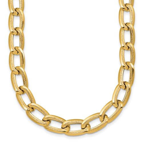 14k-polished-and-textured-long-curb-18in-necklace-SolomonJeweler-Wichita-KS-CustomJewelry