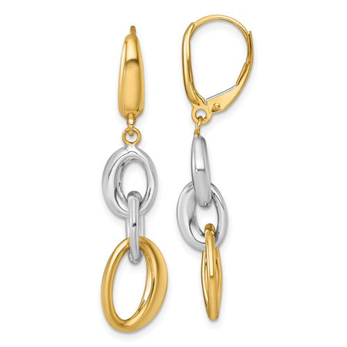 14k-two-tone-polished-fancy-link-earrings-SolomonJeweler-Wichita-KS-CustomJewelry