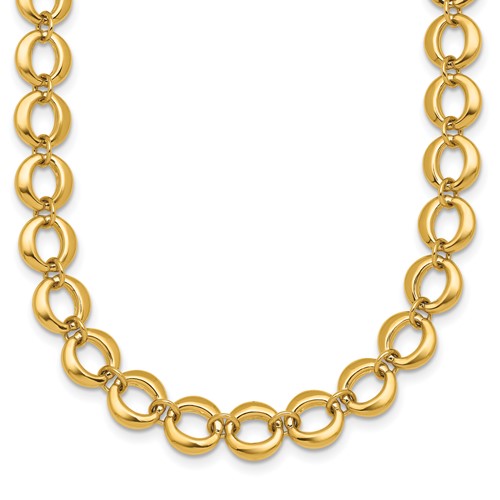 14k-polished-fancy-circle-link-8mm-necklace-SolomonJeweler-Wichita-KS-CustomJewelry