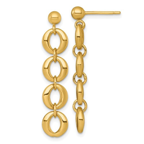 14k-polished-fancy-circle-link-8mm-dangle-post-earrings-SolomonJeweler-Wichita-KS-CustomJewelry