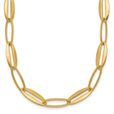 14k-brushed-and-polished-long-oval-link-7-25mm-necklace-SolomonJeweler-Wichita-KS-CustomJewelry