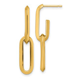14k-polished-paperclip-link-chain-7mm-post-earrings-SolomonJeweler-Wichita-KS-CustomJewelry