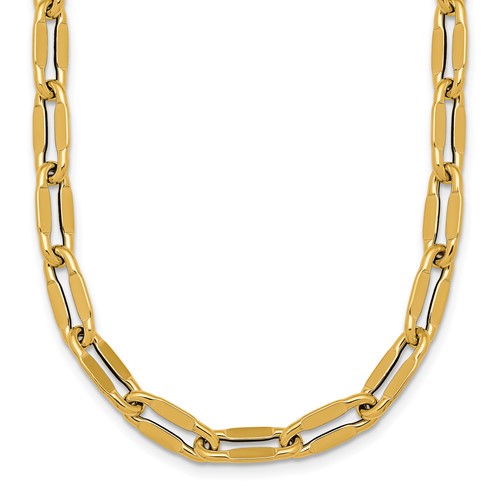 14k-polished-flat-fancy-link-18-necklace-SolomonJeweler-Wichita-KS-CustomJewelry