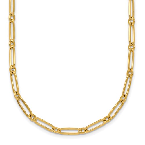 14k-polished-paperclip-link-3-75mm-necklace-SolomonJeweler-Wichita-KS-CustomJewelry