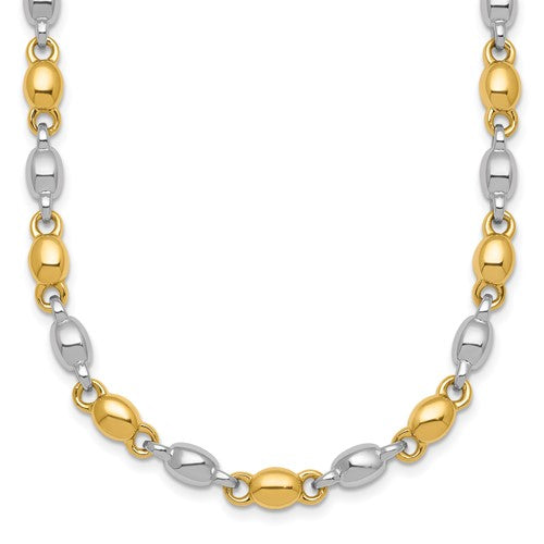 14k-two-tone-polished-round-fancy-link-5-25mm-necklace-SolomonJeweler-Wichita-KS-CustomJewelry