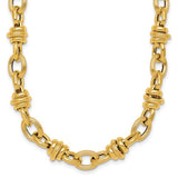14k-polished-and-textured-fancy-link-18in-necklace-SolomonJeweler-Wichita-KS-CustomJewelry