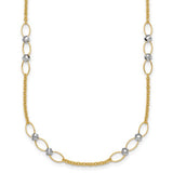 14k-two-tone-polished-and-diamond-cut-beads-fancy-link-necklace-SolomonJeweler-Wichita-KS-CustomJewelry