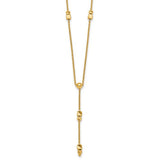 14k-polished-diamond-cut-beaded-lariat-16in-w-2in-ext-necklace-SolomonJeweler-Wichita-KS-CustomJewelry