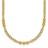 14k-polished-18in-fancy-beaded-cable-link-necklace-SolomonJeweler-Wichita-KS-CustomJewelry