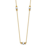 14k-two-tone-polished-diamond-cut-bead-fancy-w-2in-ext-necklace-SolomonJeweler-Wichita-KS-CustomJewelry