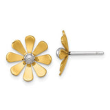 14k-w-white-rhodium-polished-daisy-post-earrings-SolomonJeweler-Wichita-KS-CustomJewelry