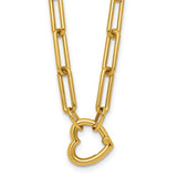 14k-polished-heart-clasp-17-5in-paperclip-necklace-SolomonJeweler-Wichita-KS-CustomJewelry