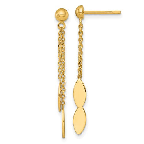 14k-polished-oval-dangle-post-earrings-SolomonJeweler-Wichita-KS-CustomJewelry