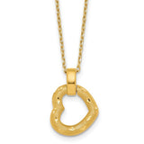 14k-polished-textured-d-c-fancy-heart-16in-w-2-25in-ext-necklace-SolomonJeweler-Wichita-KS-CustomJewelry