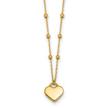 14k-polished-beaded-and-heart-16in-w-2in-ext-necklace-SolomonJeweler-Wichita-KS-CustomJewelry