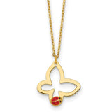 14k-polished-butterfly-with-enamel-ladybug-w-75in-ext-childrens-necklace-SolomonJeweler-Wichita-KS-CustomJewelry