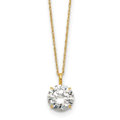 14k-polished-8mm-cz-solitaire-18in-necklace-SolomonJeweler-Wichita-KS-CustomJewelry