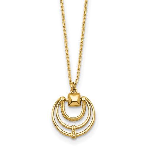14k-polished-and-textured-17-in-necklace-SolomonJeweler-Wichita-KS-CustomJewelry